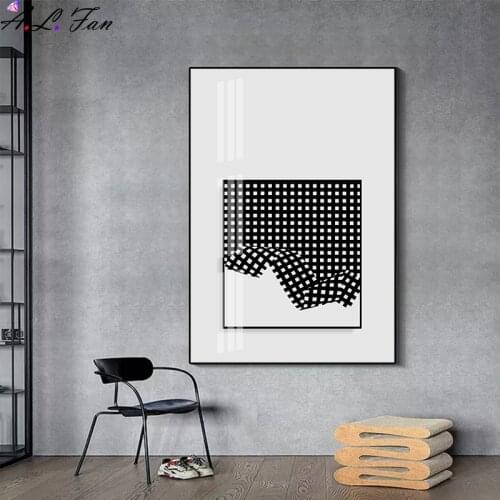 Modern Abstract Geometric Wall Art Canvas Painting Black White Poster Print Pictures Scandinavian Style Living Room Home Decor