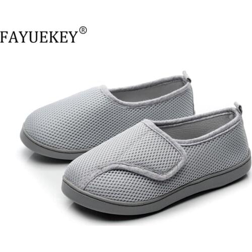 Women Shoes Home Soft Mesh Breathable Pregnant Slippers anti-slip Diabetic Arthritis Edema Slippers for Expectant Mom Extra Wide