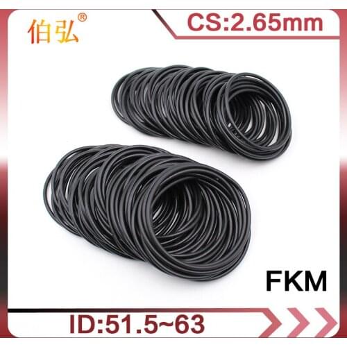 1PC Fluorine rubber Ring FKM O-ring Seal CS2.65mm ID51.5/53/54.5/56/58/60/61.5/63mm ORing Gasket Oil Ring Fuel Sealing Washer