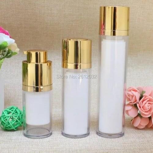 Gold silver Pump Head Rotating Cosmetic Bottle Double Lifting Vacuum Bottle Lotion Bottle Color 15ml 30ml 50ML F20171884