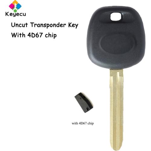 KEYECU Uncut Ignition Transponder Key With 4D67 Chip - FOB for Toyota Corolla 2005-2010, Matrix 2005-2008