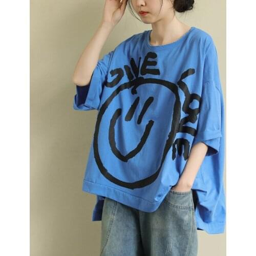 Women T-shirt Summer Loose Tops New Female 2021 O-Neck Short Sleeve Print Casual T-shirt Tops