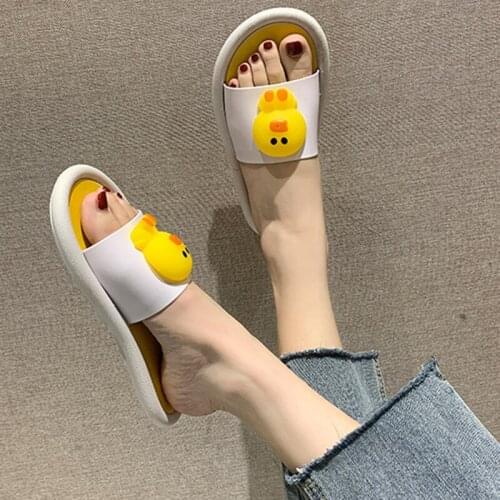 New Summer Female Bathing Slippers Girlish-style Shallow Ladies Beach Slides Flat-with Casual Indoor Bathroom Women Home Shoes