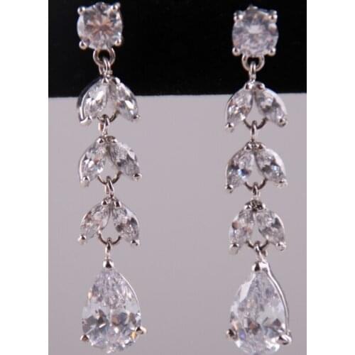 MOODPC Free shipping Ladies Luxury Earrings AAA++ Cubic Zircon Earring Top Quality Nickel & Lead Free