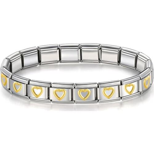 Hapiship 2019 New 9mm Width Fashion Women Girl Stainless Steel Jewelry Hollow Out Heart Bracelet Bangle Jewelry G130