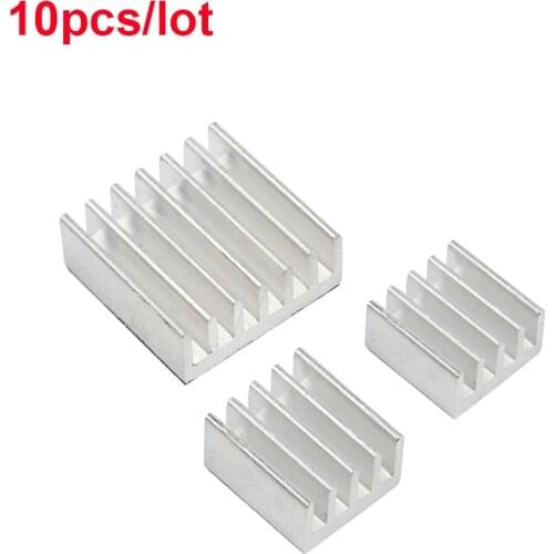 10 pcs/lot Raspberry Pi 3 Heat Sink Aluminum CPU Cooling Heat Sinks Pad dissipador compatible for Raspberry Pi 2 B/B
