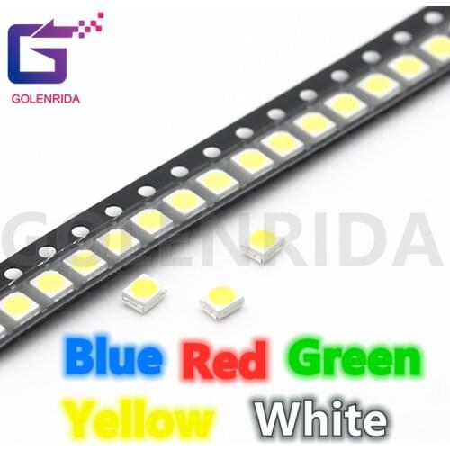 100pcs Blue Red Blue Yellow White 3528 1210 SMD LED diodes light