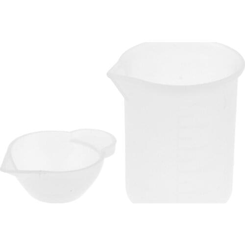 2 PCS 100ml Silicone Measuring Cups for Resin Non-Stick Mixing Cups Glue Tools, Plastic Cups for Mixing Paint, Stain, Epoxy etc