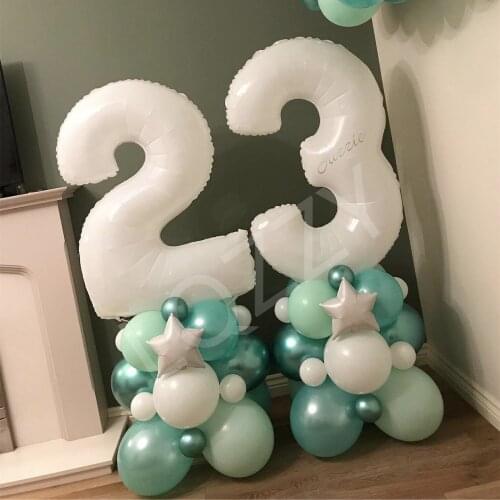 40inch White Number Balloon Big Digital 0-9 Helium Balloons Wedding Birthday Party Decoration Large Globos Kids Toys Baby Shower