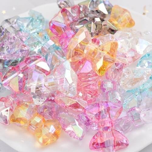 5/10Pcs Colorful Transparent Bowknot Shape Acrylic Loose Spacer Beads Handmade Jewelry Making DIY Bracelet Crafts Accessories