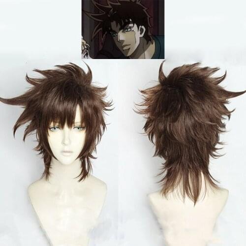 Anime JoJo bizarre adventure Joseph Joestar Heat Resistant Cosplay Costume hairwear Wig+Wig Cap