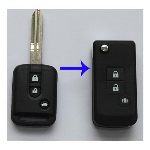 3 Buttons Flip Remote Case For Nissan ELGRAND Modified Flip Key Shell Blanks