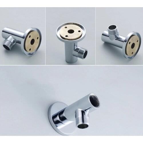 Chrome Shower Arm Flange Holder Brass Hose Connector Wall Suction Cup Wall Mount