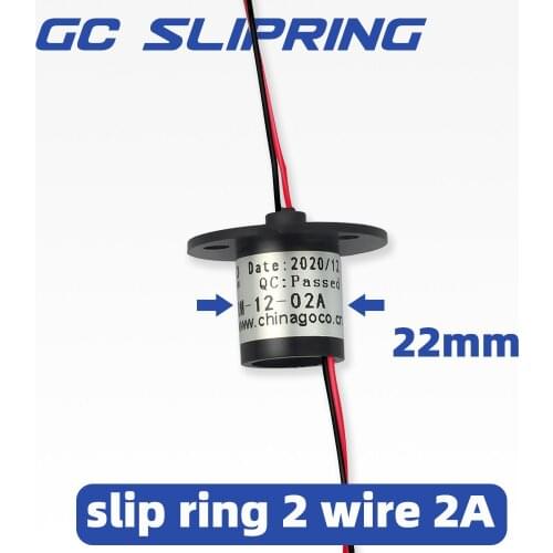 Slip ring collector ring carbon brush conductive ring conductive brush SRM-12-02A/ 2wire 2Adiameter 12.5mm wire length 250mm col