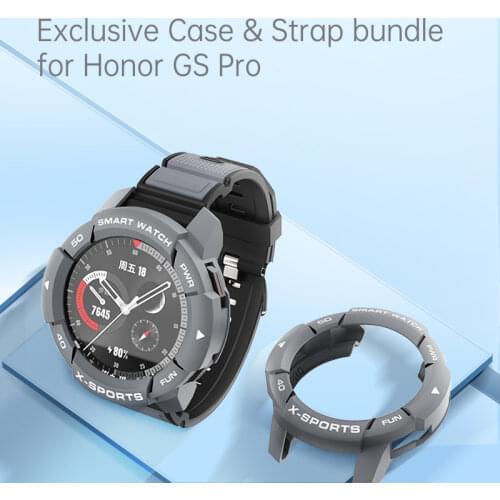 Case & Strap bundle for huawei honor gs pro smart watch accessories shell protector cover band bracelet
