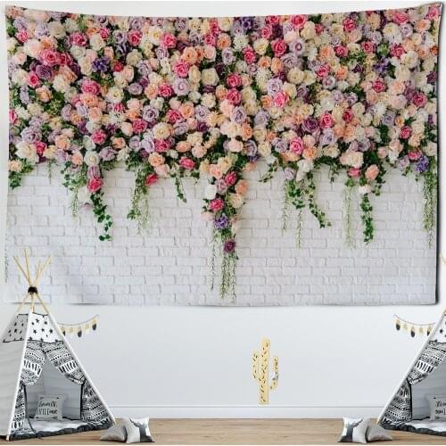 Beautiful Flowers Tapestry Wall Hanging Walls Cloth Tapestries Carpets Dorm Art Decor Polyester Picnic Beach Towel