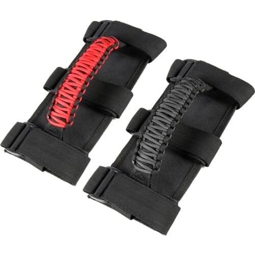 Red or Black Premium Roll Bar Grab Handle for Jeep Wrangler YJ JK Driving Car Fitment Sturdy Durable Non-Slip Strong Grip