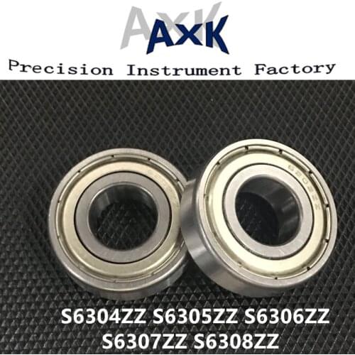 2019 2pcs/lot Metal Shielded S6304zz S6305zz S6306zz S6307zz S6308zz Stainless Steel Deep Groove Ball Bearing Roulement A Bille