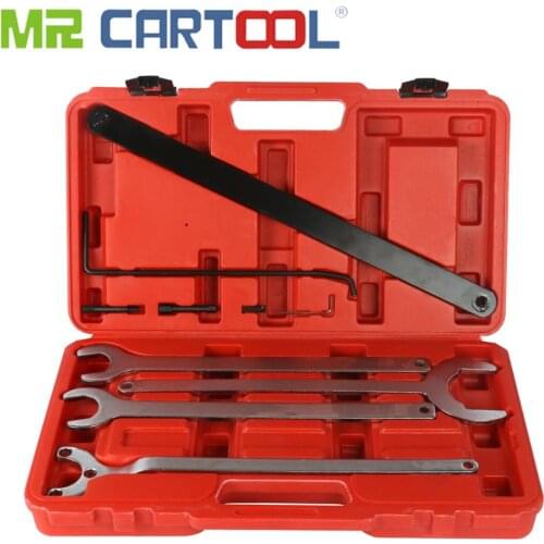 MR CARTOOL Fan Clutch Water Pump Service Clutch Holder Wrench Tool Set For Mercedes Benz BMW Ford Carbon Steel Wrench Holder Kit