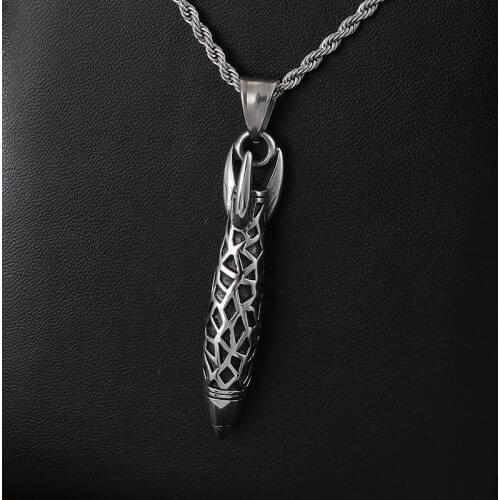 Rocket Stainless Steel Pendant Necklace For Men Fashion Personality Metal Male Jewelry