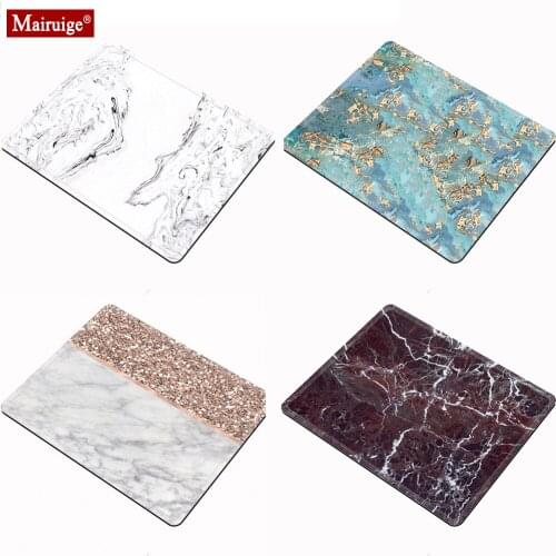 Office Desk Mats Shiny Rose Gold White Marble Pop Simplicity Texture Mouse Mat Diy Custom Computer Pc Small Mousepad 22x18cm