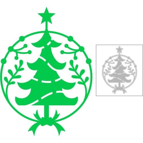 2020 New Merry Christmas Tree Metal Cutting Dies Star and Bow Circle Frame Die Scrapbooking For Crafts Card Making no Stamps Set