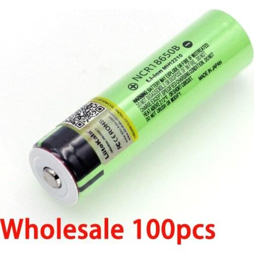 100price Liitokala Original NCR18650B 3.7 v 3400 mAh 18650 Lithium Rechargeable Battery with Pointed(No PCB) batteries