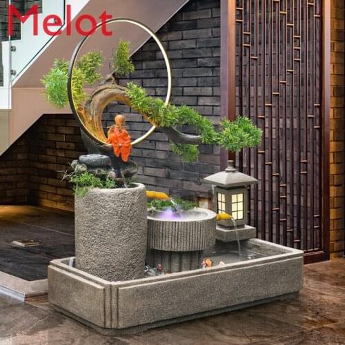 Balcony Garden Layout Landscape Fish Pond Fountain Fish Farming Office Fengshui Wheel Ball Flowing Water Ornaments Rockery Floor