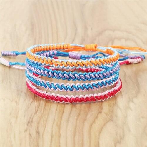 MultiColor Braided Bracelet Handmade Tibetan Buddhist Knots Lucky Rope Adjustable Charm Bracelets Bangles For Women Men Jewelry