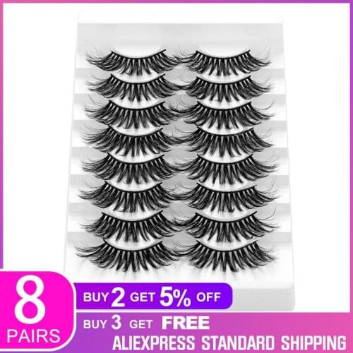 NEW 8/5Pairs 3D Faux Mink Eyelashes Natural Thick Long False Eyelashes Dramatic Fake Lashes Makeup Extension Eyelashes Makeup