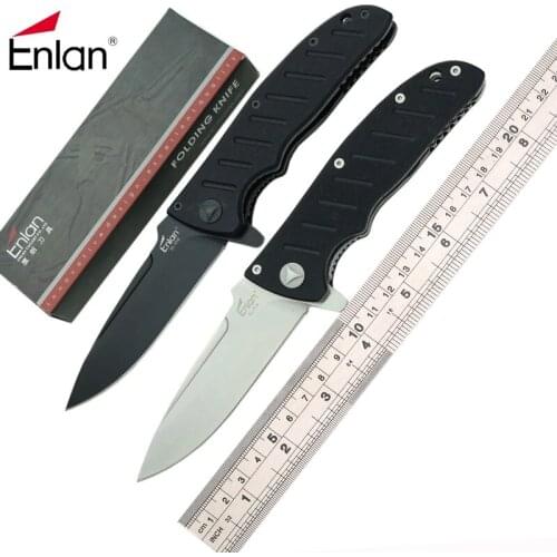 Enlan EL2 war Wolf Folding Knife 8Cr13Mov Blade G10 Handle Gift knife outdoor hunting camping pocket fruit knives EDC Tools