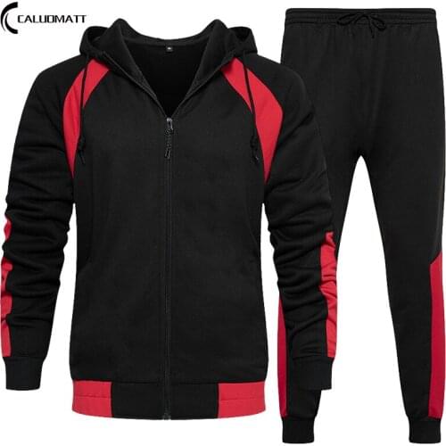 Fashion Autumn Spring Tracksuit Men Brand New Men Sets Sporting Suit Sweatshirt +Sweatpants Slim Fit Mens Clothing 2 Pieces Sets
