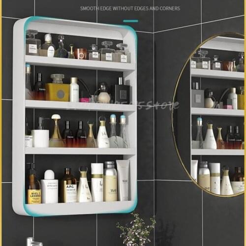 Stainless Steel Punch-free Vanity Rack Cosmetic Rack Wall Hanging Vanity Rack Toilet Bathroom Storage Rack