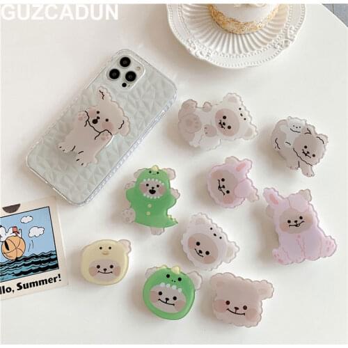 Cute Cartoon Dog Grip Tok Kawaii Korea Foldable Phone Ring Holder Griptok for IPhone Samsung Huawei Xiaomi Phone Stand Bracket