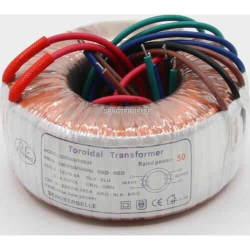 50W (50VA) Hiend Toroid Transformer 220V-0-220V 0-6.3V 0-12V For Tube Preamp Board
