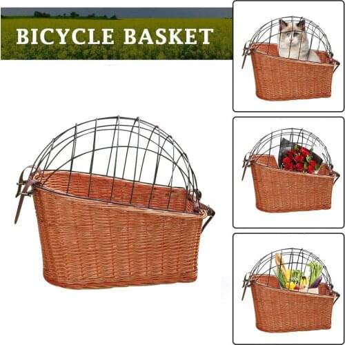 Willow Bicycle Basket High Quality Durable Hand-woven Waterproof Multifunction Mountain Bike Storage Basket For Pets Vegetables