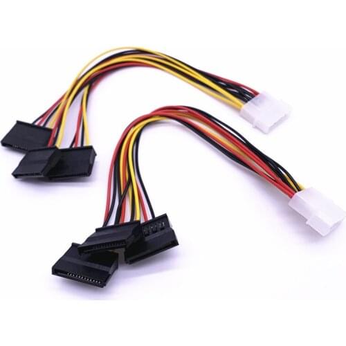 High Quality 4 Pin IDE Molex To 3 Serial ATA SATA Power Splitter Cable Connectors- 2 PCS