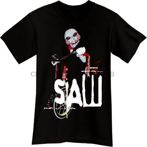 Saw Jigsaw Horror Thriller Movie Black T-Shirt Tshirt Tee High Quality Casual Printing Tee Trend