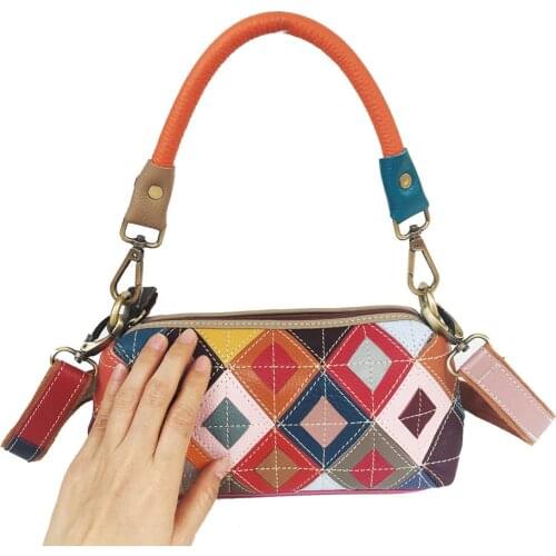 2021 new rhomboid color leather small bag, summer hand bag for women