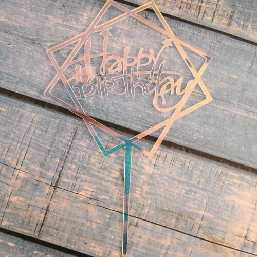 Sign Happy Birthday Cake Topper Girl`s Birthday Dessert Decor Laser Happy Birthday Heart Cake Topper Bling Sparkle Decoration