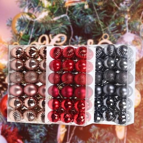 1 Box DIY Christmas Balls Pendant Anti-deform Plastic Festive Ambience Christmas Tree Balls Home Decor Christmas Balls Ornaments