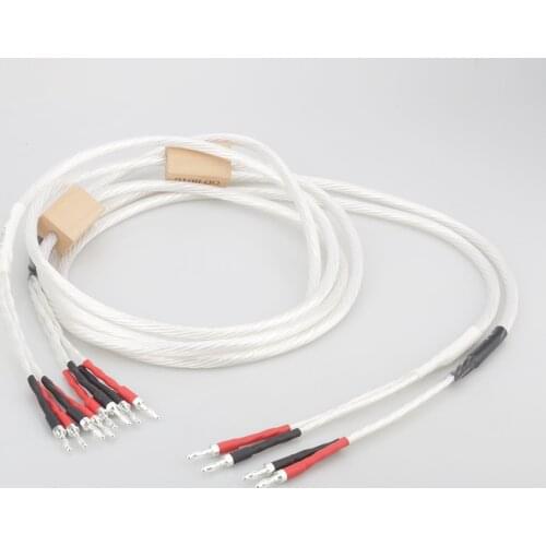 1 pair hifi audio cable speaker cable with banana plug 2 to 4 100% new pair 2.5M