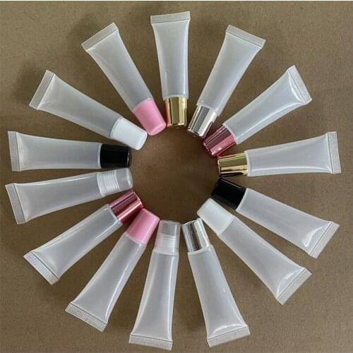 100pcs 10ml Empty Lipstick Tube Lip Balm Soft Makeup Squeeze Sub-bottling,Clear Lip Gloss Packaging for DIY Cosmetic Makeup
