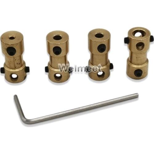 2mm/3mm/5mm Bronze Shaft Coupler Rigid Coupling Motor Drive Connector Sleeve 180° Fixed Screw