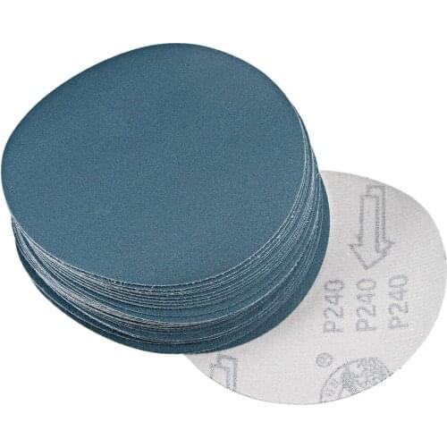 Uxcell 5-Inch Sanding Disc 240 Grits Aluminum Oxide Flocking Back Sandpapers Blue to wood rubber leather plastic etc. 30Pcs