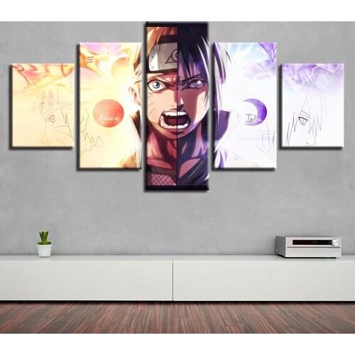 5 Piece Canvas Wall Art Modular Painting Frame Anime Poster Cartoon Character Ninja HD Printing Decoration Living Room Picture