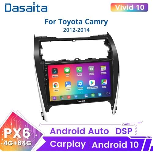 Dasaita 10.2" IPS Car Android 10.0 1 din Player for Toyota Camry 2012 2013 2014 USA & Mid-east version GPS 64GB ROM Car Audio