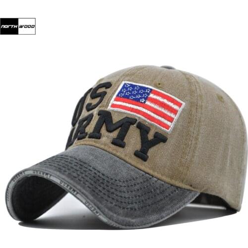 NORTHWOOD Cotton Letter US ARMY Baseball Caps Embroidery Pattern Hip Hip Snapback Hats Bone Casquette Trucker Cap Men Women