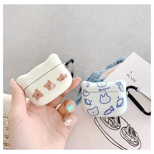 Little Bears Case for Airpods 1 2 Protective Sleeve Wireless Bluetooth Headset Case for Airpods Pro Protective Sleeve Soft Shell