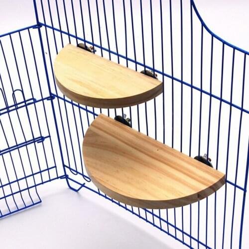 Bird Parrot Wood Platform Hamster Branch Perches Station Board For Bird Cage Accessories Parrot Semicircle Bird Jumping Platform